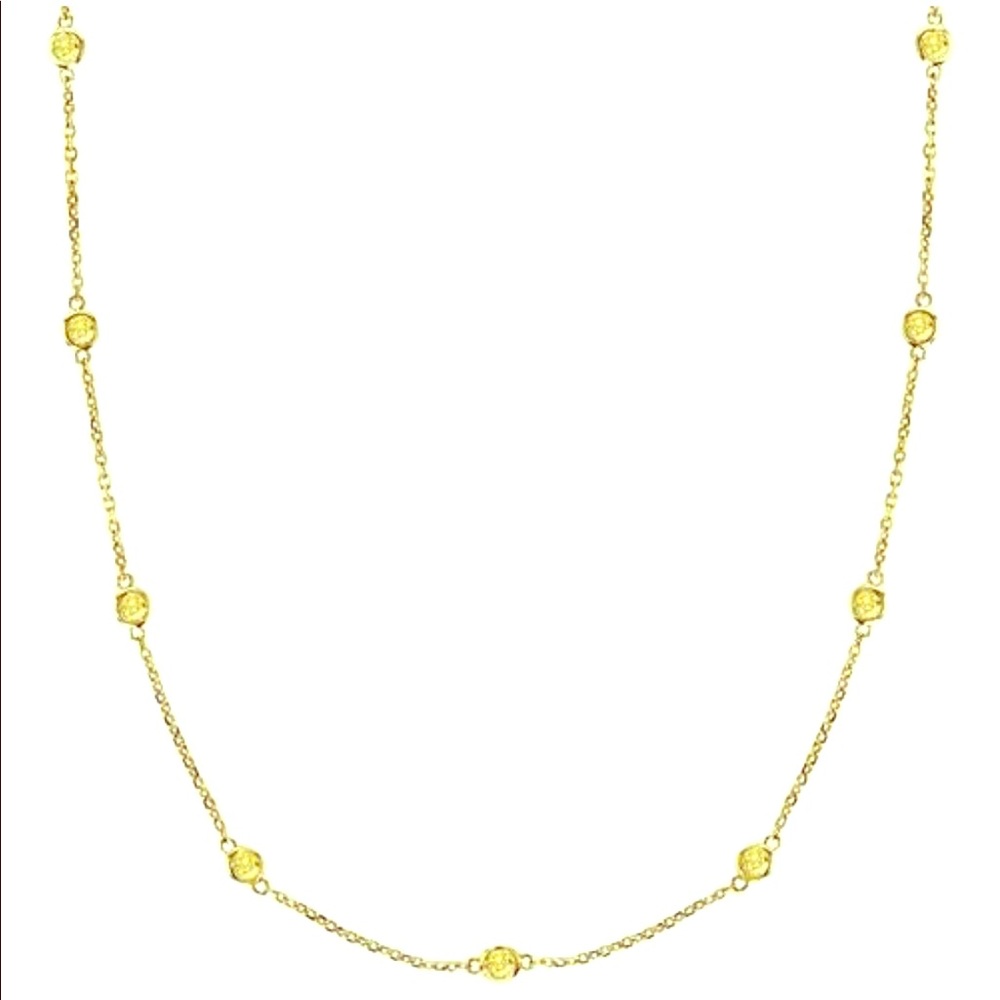 Fancy Yellow Canary Diamonds By The Yard Necklace